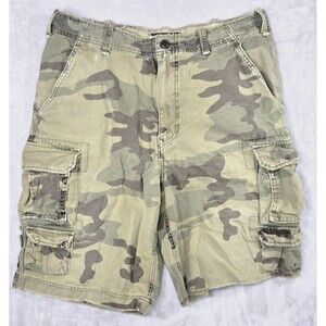 Abercrombie Fitch Y2K Camo Cargo Shorts Mens 34 Vintage Distressed Skater
